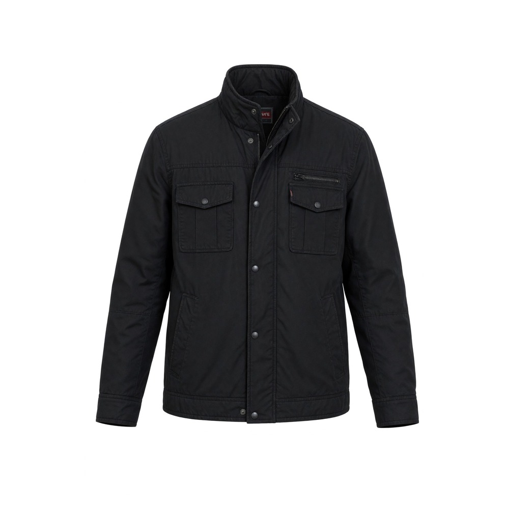 Levis Mens Black Cotton Canvas Quilted Lined Field Jacket Utility Coat Large - Picture 1 of 9